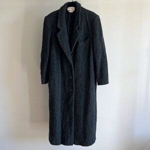Vintage Cassidy Coat Sz 12 - 100% Wool Charcoal Gray Long Overcoat Made in USA